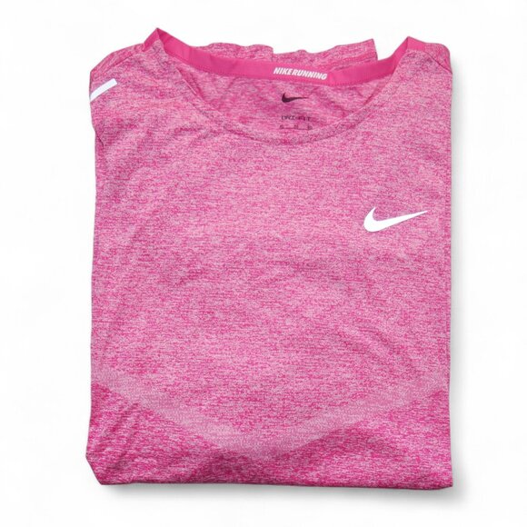 Nike Dri-FIT Mens Size XL Rise 365 Running Shirt Hi Viz Reflective Heather Pink - Picture 9 of 11